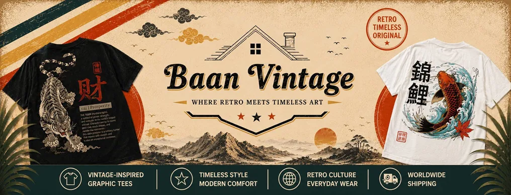 Baan Vintage — vintage-style graphic tees with retro Japanese-inspired artwork